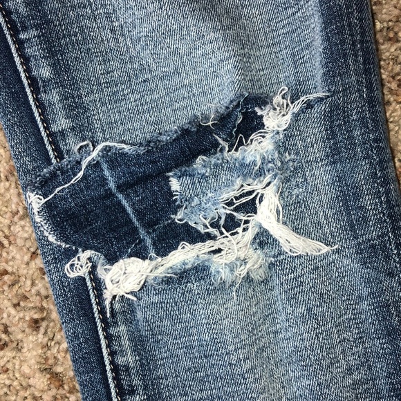 American Eagle women’s blue ripped / distressed skinny jeans / jeggings - Picture 5 of 12